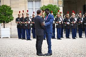 Emmanuel Macron welcomes Bassirou Diomaye Faye at the Elysee FA