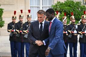 Emmanuel Macron welcomes Bassirou Diomaye Faye at the Elysee FA