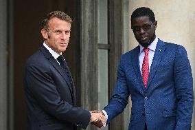 Emmanuel Macron welcomes Bassirou Diomaye Faye at the Elysee FA