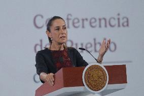Mexican President Claudia Sheinbaum Holds Briefing Conference - Mexico
