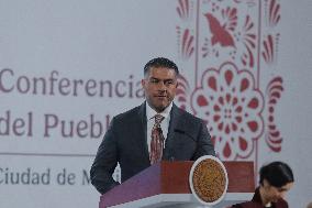 Mexican President Claudia Sheinbaum Holds Briefing Conference - Mexico