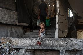Displaced Children At Gaza City Shelter