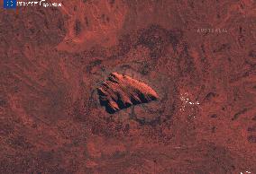 Satellite views of Uluru - Australia