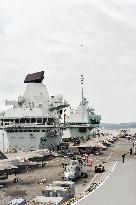 Prince of Wales carrier at port in Tokyo