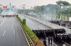 Protest against parliament members in Indonesia