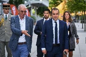 French Minister for the Armed Forces Sebastien Lecornu at the REF 2025 in Paris FA