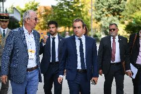 French Minister for the Armed Forces Sebastien Lecornu at the REF 2025 in Paris FA