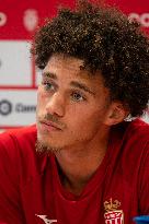 Maghnes Akliouche at AS Monaco Press Conference - La Turbie