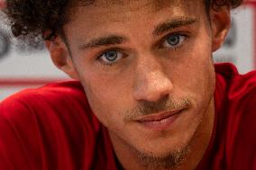 Maghnes Akliouche at AS Monaco Press Conference - La Turbie