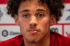 Maghnes Akliouche at AS Monaco Press Conference - La Turbie