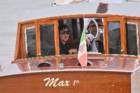 Venice Maggie Gyllenhaal Airport Arrivals JR