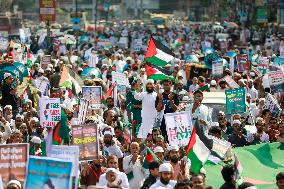 Thousands March to Protest Gaza War - Dhaka