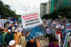 Thousands March to Protest Gaza War - Dhaka