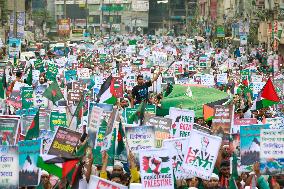 Thousands March to Protest Gaza War - Dhaka