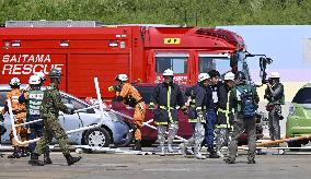 Cross-prefecture joint disaster drill