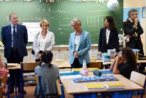 Elisabeth Borne Visit Elementary School - Paris