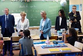 Elisabeth Borne Visit Elementary School - Paris