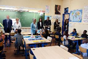 Elisabeth Borne Visit Elementary School - Paris
