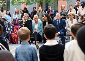 Elisabeth Borne Visit Elementary School - Paris