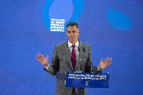 Pedro Sanchez Presents Climate Pact Proposal - Madrid