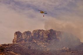 A New Fire Affects The Monte Coronado Area In Malaga - Spain