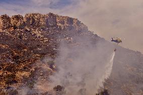 A New Fire Affects The Monte Coronado Area In Malaga - Spain