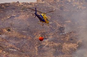 A New Fire Affects The Monte Coronado Area In Malaga - Spain