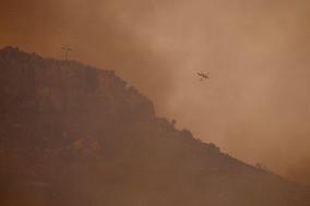 A New Fire Affects The Monte Coronado Area In Malaga - Spain