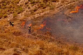 A New Fire Affects The Monte Coronado Area In Malaga - Spain