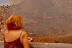 A New Fire Affects The Monte Coronado Area In Malaga - Spain
