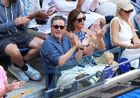 Stephen Colbert With Wife In The Stands