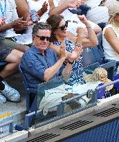 Stephen Colbert With Wife In The Stands
