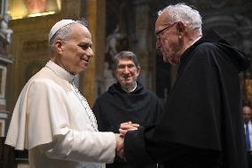 Pope Leo XIV Meets Augustinians In A Church In Rome