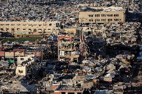 Displaced Palestinians On Al-Rasheed Street - Gaza City