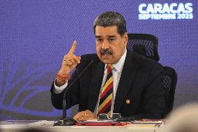 President Maduro Addresses A Press Conference - Caracas