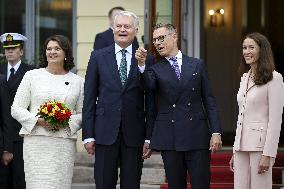 Liettuan presidentti Gitanas Naus da on vierailulla Suomessa, mediatilaisuus
