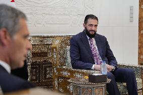Syrian President Sharaa Receives Rodolphe Saade - Damascus