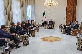 Syrian President Sharaa Receives Rodolphe Saade - Damascus