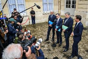 French PM Francois Bayrou meets Les Republicains leaders in Paris FA