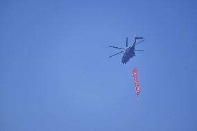 Citizens Watch Military Parade Aircraft in Beijing