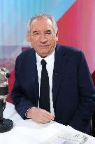 Exclusive - Francois Bayrou On RMC/BFMTV - Paris