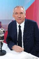 Exclusive - Francois Bayrou On RMC/BFMTV - Paris