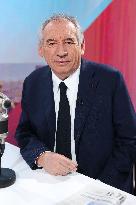 Exclusive - Francois Bayrou On RMC/BFMTV - Paris
