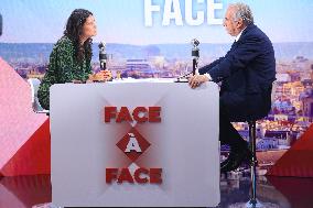 Exclusive - Francois Bayrou On RMC/BFMTV - Paris