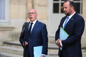 Eric Ciotti At Hotel De Matignon For A Meeting With PM - Paris