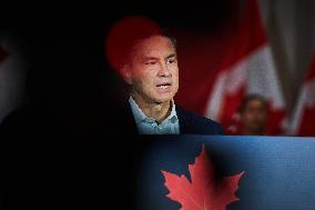 Pierre Poilievre Addresses Press In Mississauga - Canada