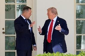 Donald Trump greets Karol Nawrocki - Washington