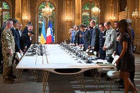 Meeting between Macron and Zelensky at Elysee Palace - Paris