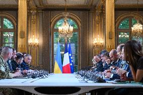 Meeting between Macron and Zelensky at Elysee Palace - Paris
