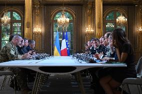 Meeting between Macron and Zelensky at Elysee Palace - Paris
